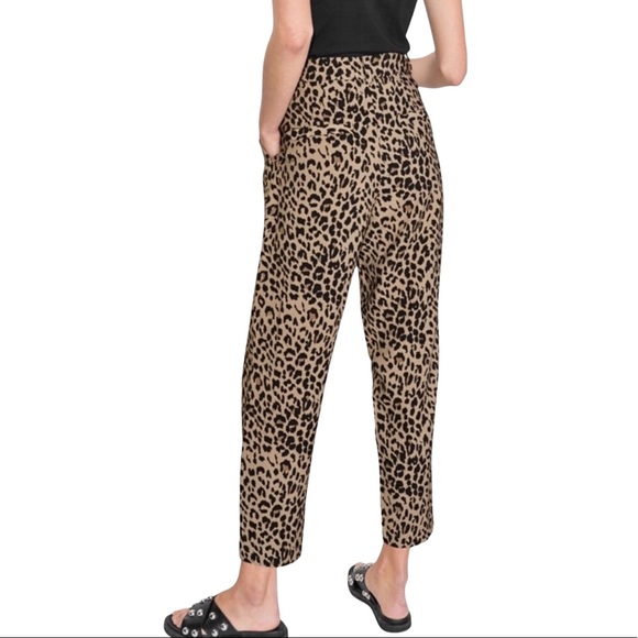 & Other Stories Leopard High Waist Tapered Trousers Pants - Picture 2 of 16